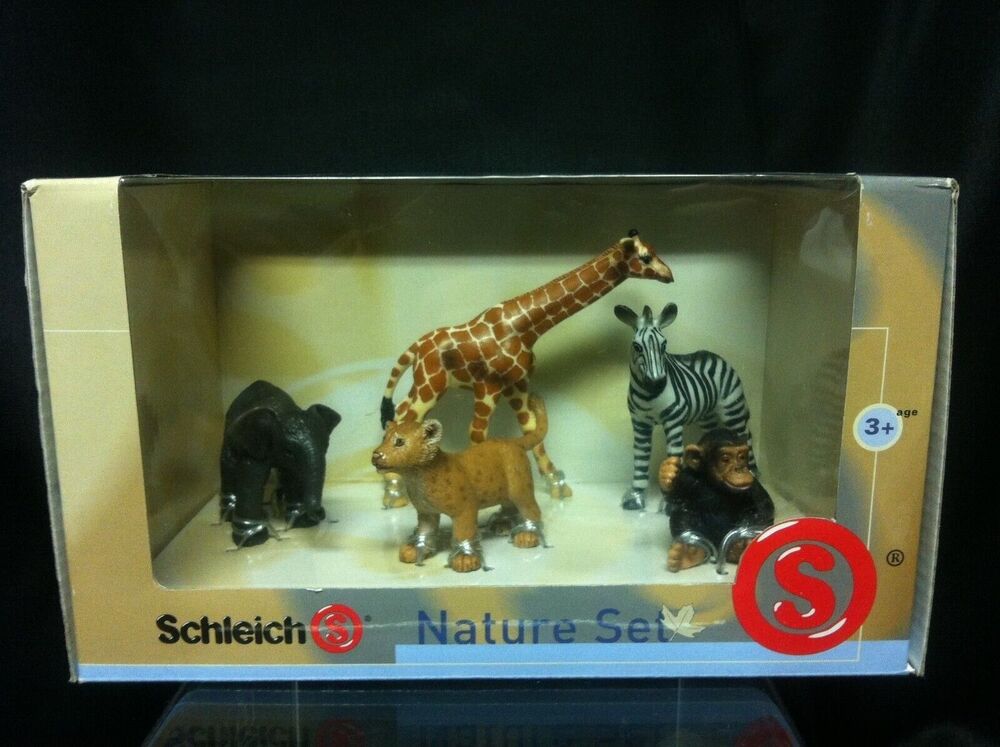 Schleich Wild Life Babies Nature Set 40955 Chimp, Zebra, Lion, Giraffe, Elephant